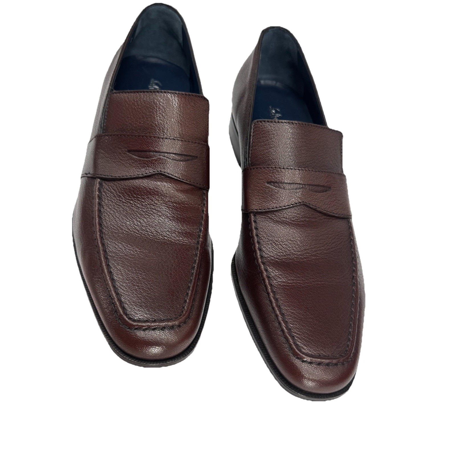 Salvatore Ferragamo Men's Brown Leather Loafers 8 D Made In Italy Luxury
